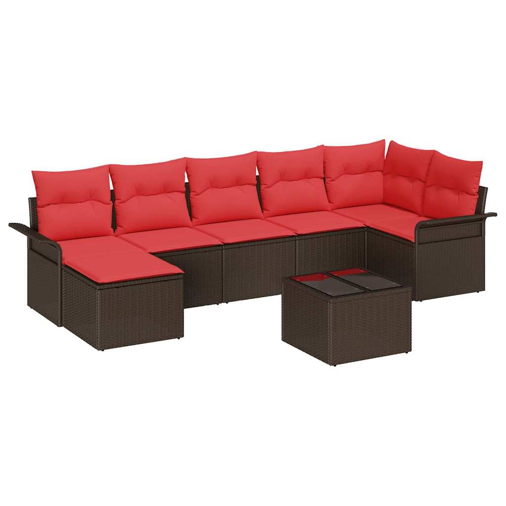 Set Divano da Giardino 8 pcs Marrone polyrattan | homemem39