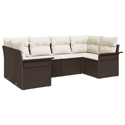 Set Divano da Giardino 6 pcs Marrone Poly Rattan | homemem39