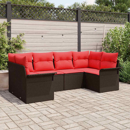 Set Divano da Giardino 6 pcs Marrone Poly Rattan | homemem39