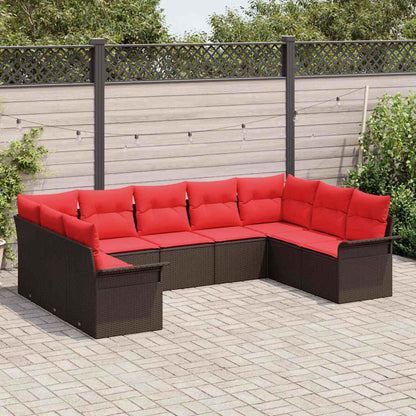 Set Divano da Giardino con archiviazione 9 pcs Beige polyrattan | homemem39