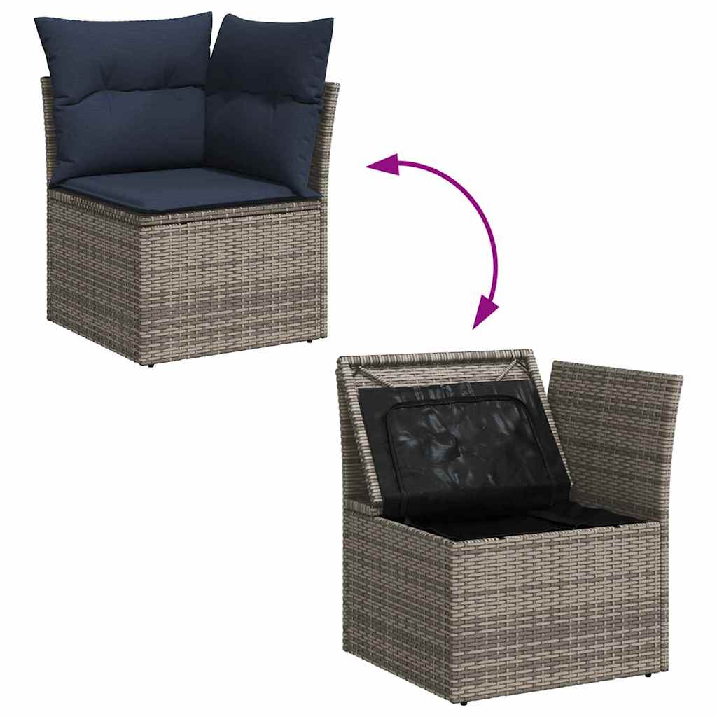 Set Divano da Giardino 9 pcs Grigio chiaro polyrattan | homemem39