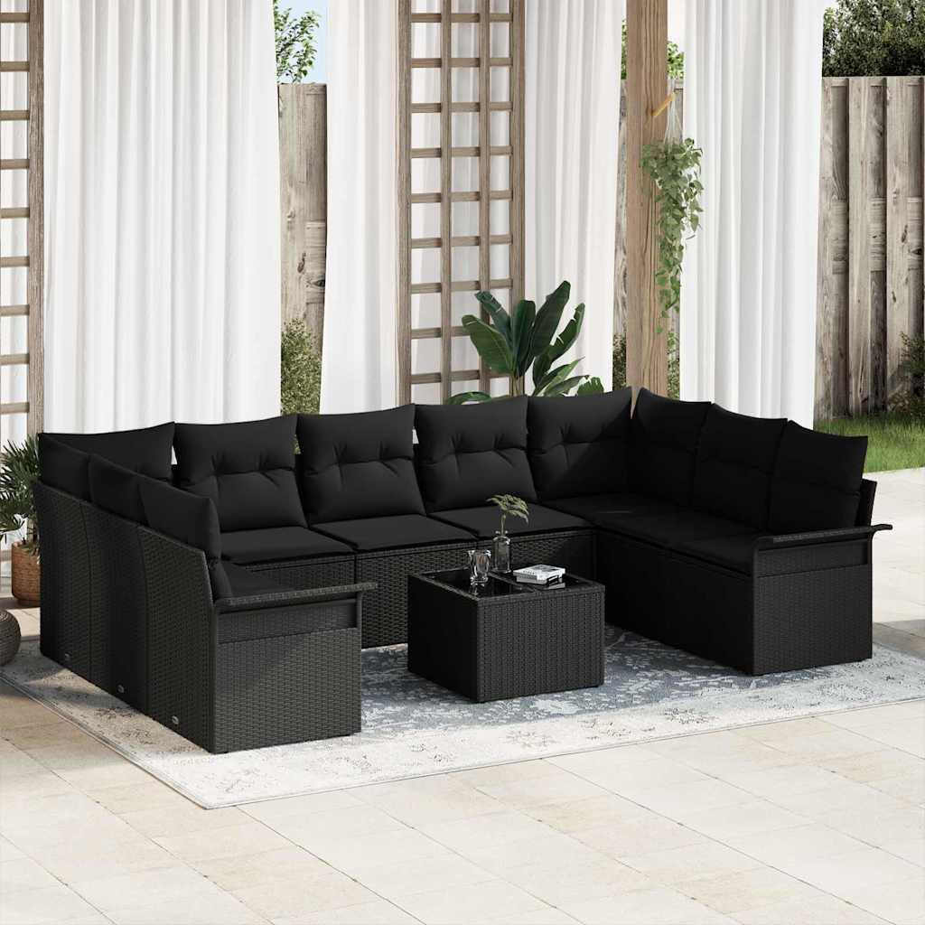 Set Divano da Giardino 10 pcs Beige polyrattan | homemem39