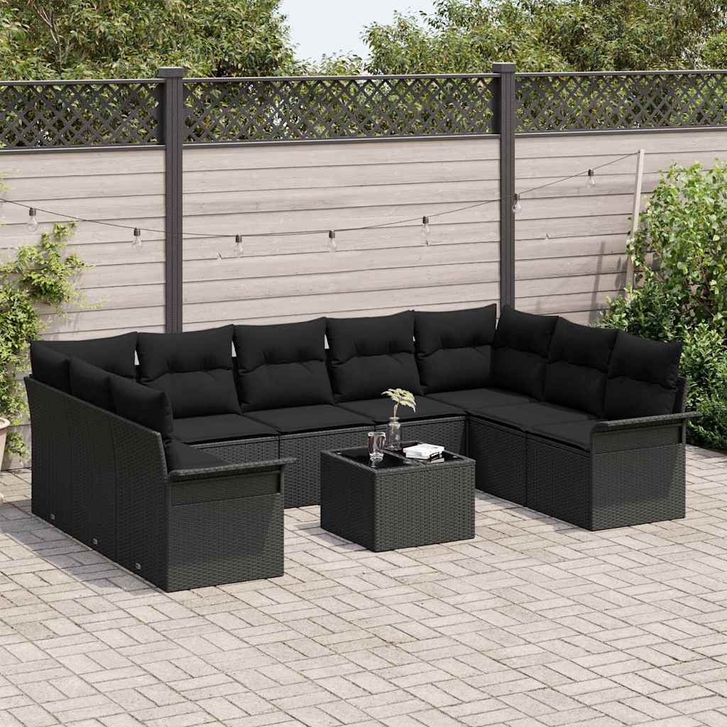Set Divano da Giardino 10 pcs Beige polyrattan | homemem39