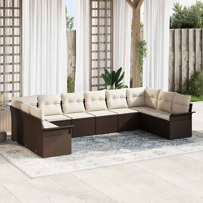 Set Divano da Giardino 10 pcs Marrone polyrattan | homemem39