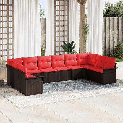 Set Divano da Giardino 10 pcs Beige polyrattan