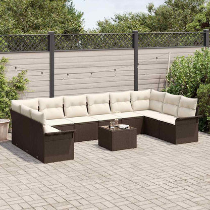 Set Divano da Giardino 11 pcs Grigio polyrattan | homemem39