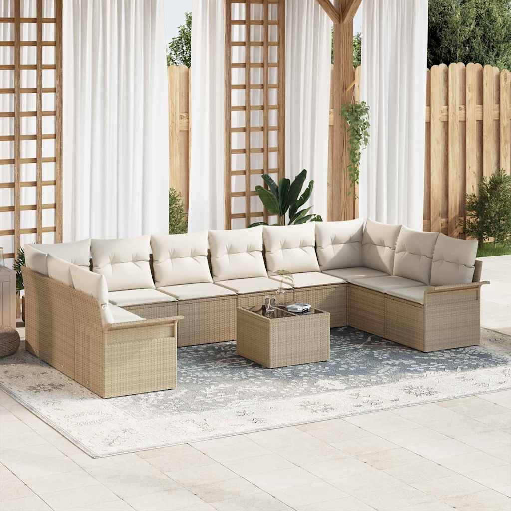 Set Divano da Giardino 11 pcs Marrone polyrattan | homemem39