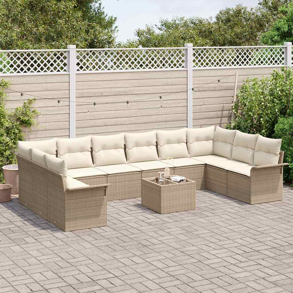 Set Divano da Giardino 11 pcs Marrone polyrattan
