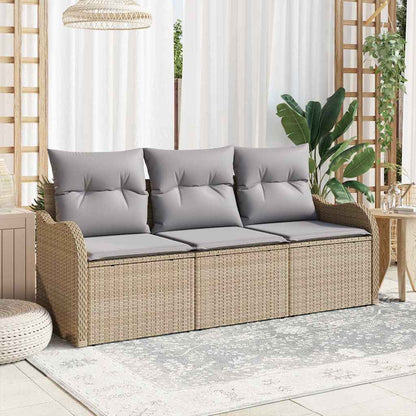 Set Divano da Giardino 3 pcs Beige Poly Rattan | homemem39