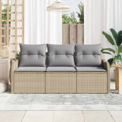 Set Divano da Giardino 3 pcs Beige Poly Rattan | homemem39