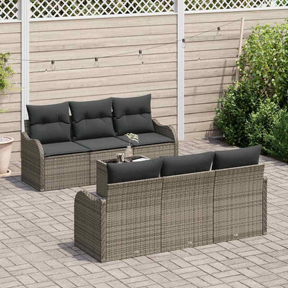 Set Divano da Giardino con cuscino con cuscino 7 pcs Grigio