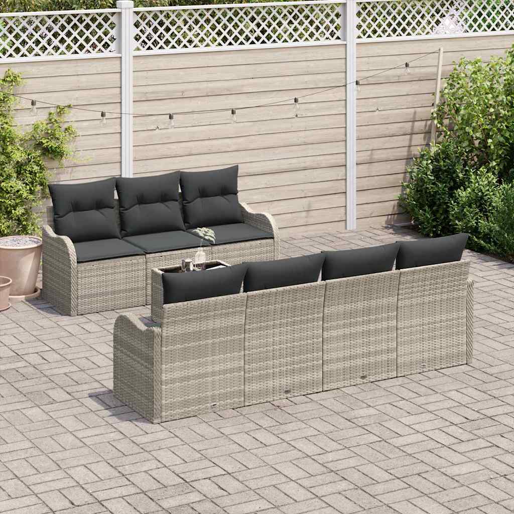 Set Divano da Giardino 8 pcs Grigio chiaro e grigio scuro | homemem39