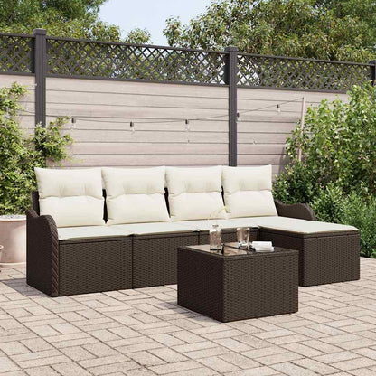 Set Divano da Giardino 6 pcs Grigio polyrattan | homemem39
