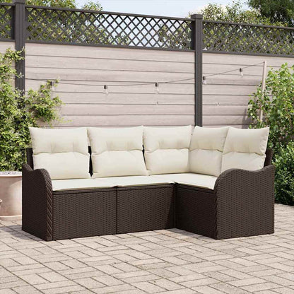 Set Divano da Giardino 4 pcs Marrone polyrattan | homemem39