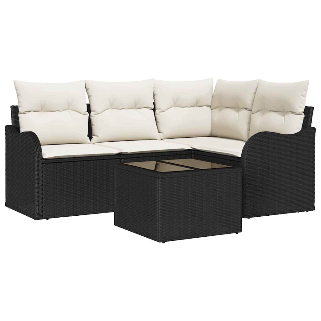 Set Divano da Giardino 5 pcs Marrone polyrattan | homemem39