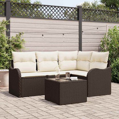 Set Divano da Giardino 5 pcs Grigio polyrattan | homemem39
