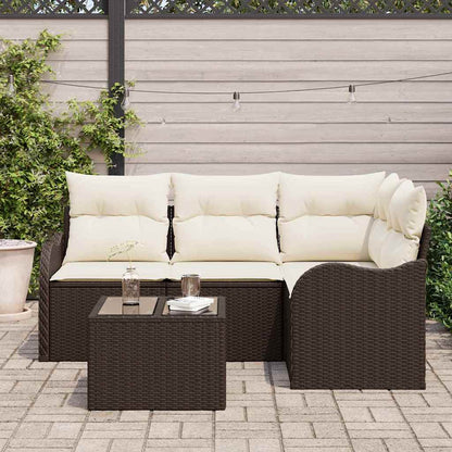 Set Divano da Giardino 5 pcs Grigio polyrattan | homemem39
