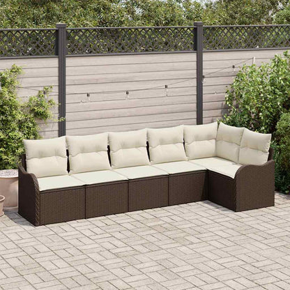 Set Divano da Giardino 6 pcs Marrone polyrattan | homemem39