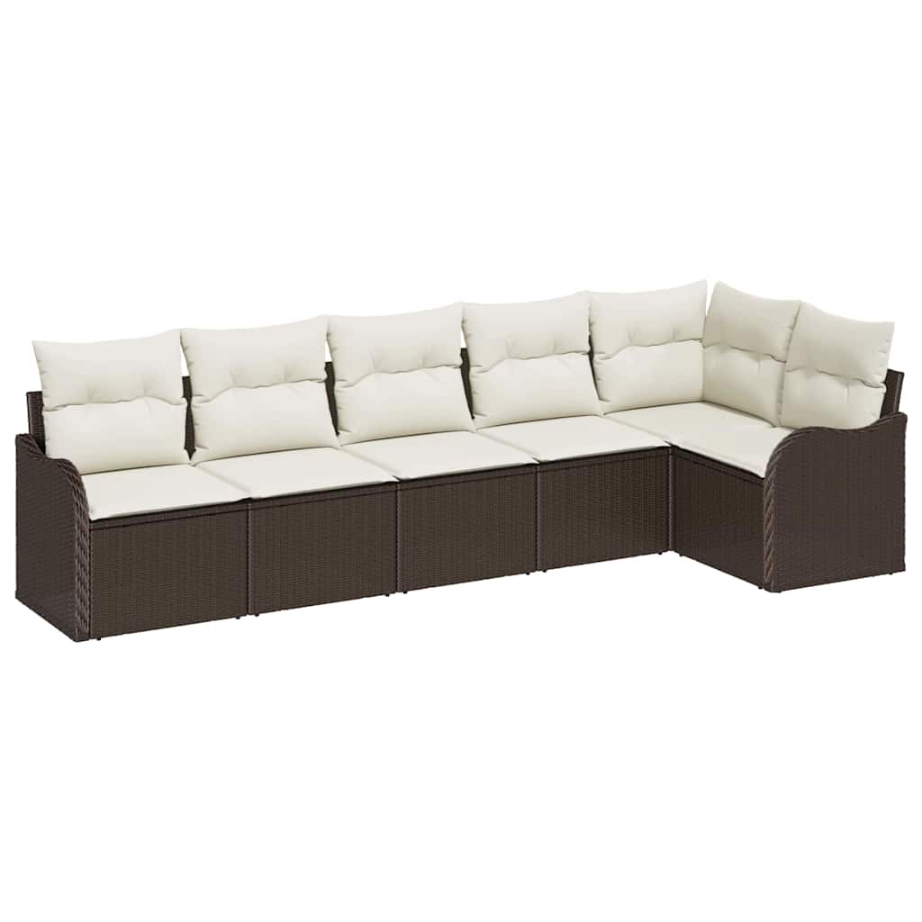 Set Divano da Giardino 6 pcs Marrone polyrattan | homemem39