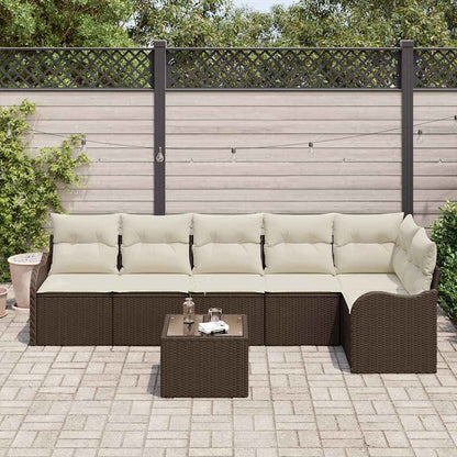 Set Divano da Giardino 7 pcs Grigio polyrattan | homemem39