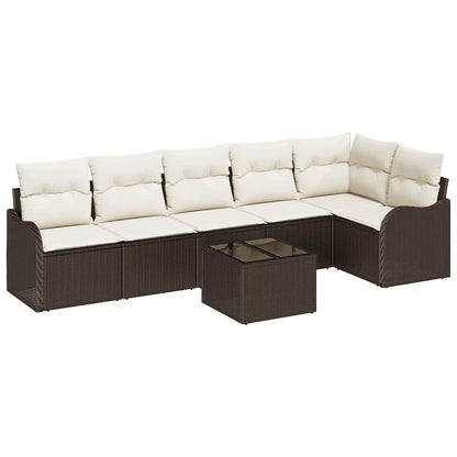 Set Divano da Giardino 7 pcs Grigio polyrattan | homemem39