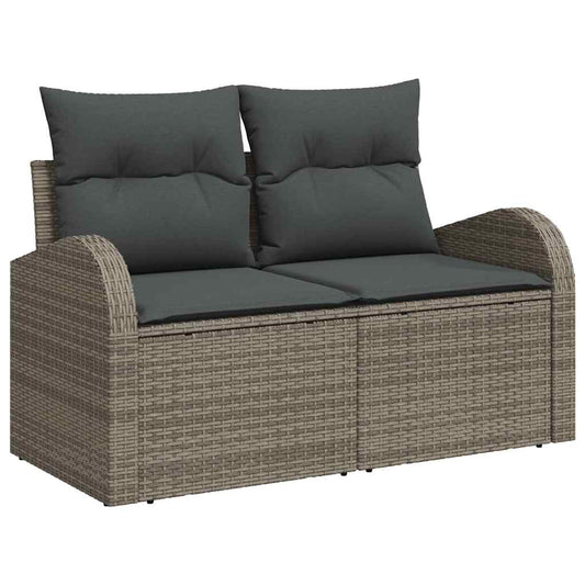 Set Divano da Giardino con cuscino 6 pcs Grigio polyrattan