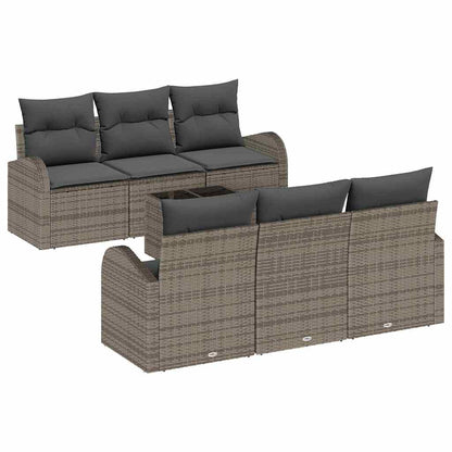Set Divano da Giardino con cuscino 7 pcs Grigio polyrattan | homemem39