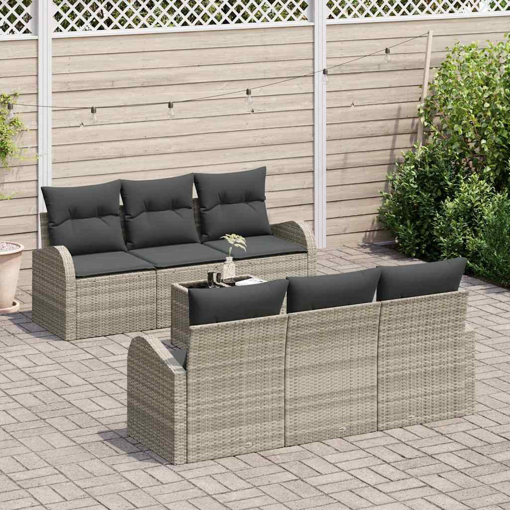 Set Divano da Giardino 7 pcs Grigio chiaro e grigio scuro | homemem39