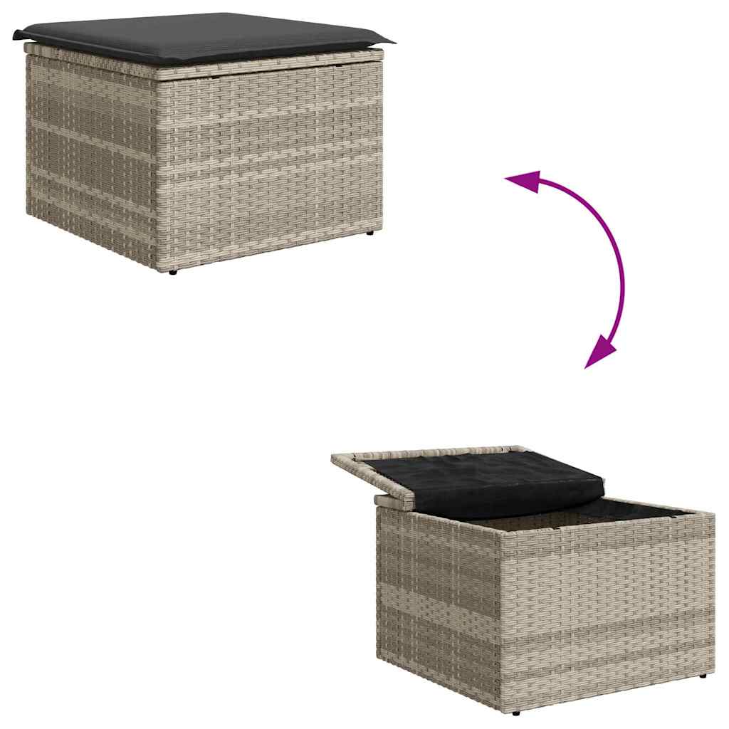 Set di divani con cuscino 4 pcs Grigio chiaro polyrattan | homemem39