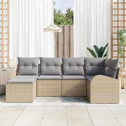 Set di divani 6 pcs Beige e grigio chiaro polyrattan | homemem39