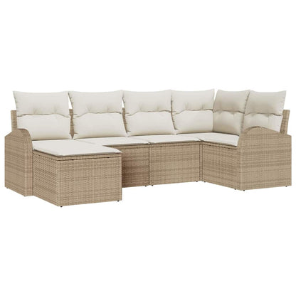 Set di divani con cuscino 6 pcs Beige e Bianco polyrattan | homemem39