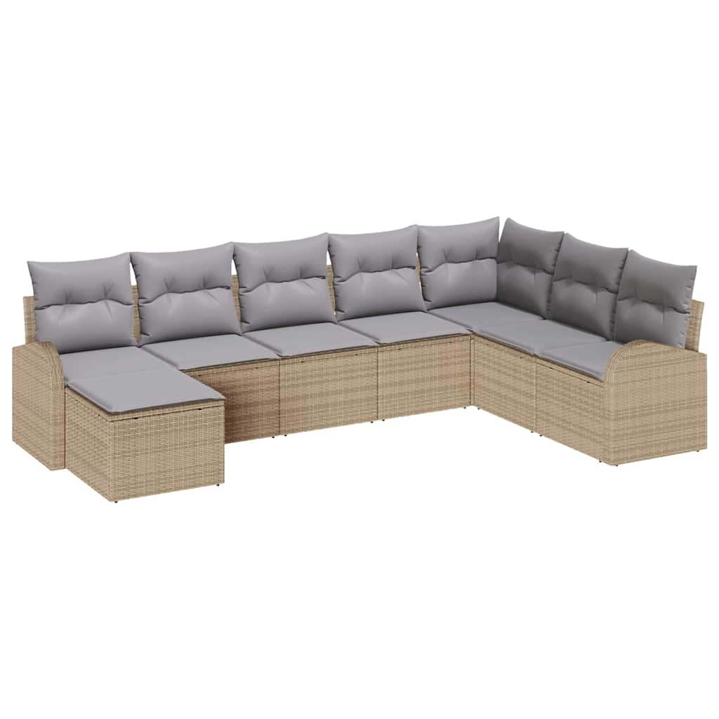 Set di divani 8 pcs Beige e grigio chiaro polyrattan | homemem39