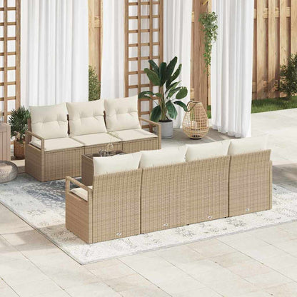 Set Divano da Giardino 8 pcs Beige e Crema polyrattan