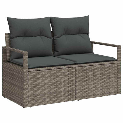 Set di divani con cuscino 4 pcs Grigio polyrattan