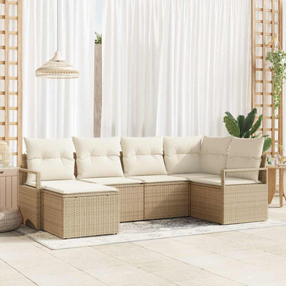 Set di divani con cuscino 8 pcs Beige e Crema polyrattan | homemem39