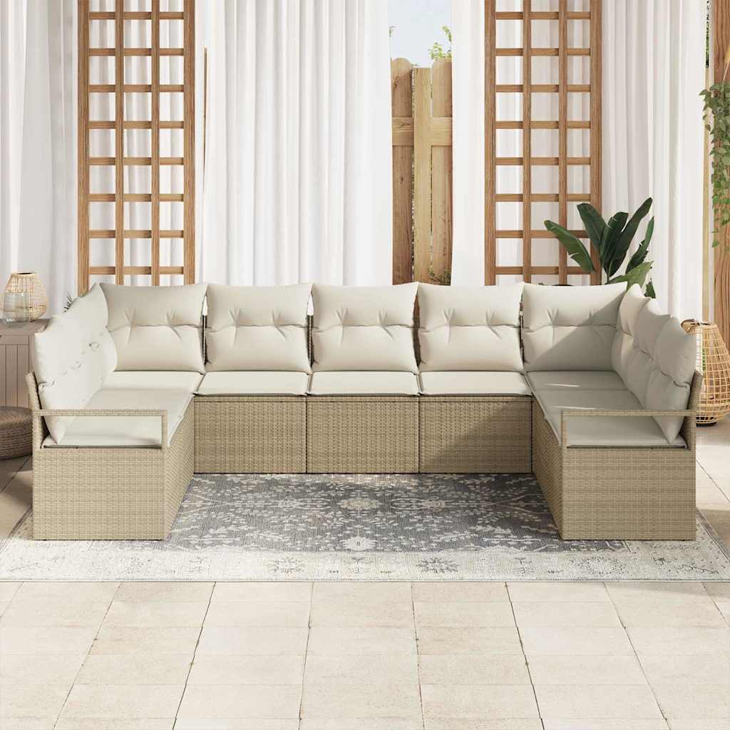 Set Divano da Giardino 7 pcs Beige e Bianco polyrattan | homemem39