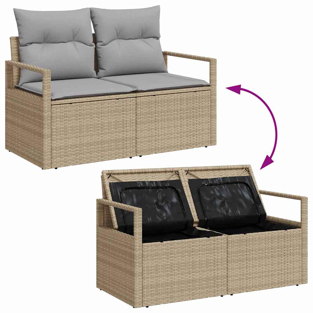 Set Divano da Giardino 10 pcs Beige e Bianco polyrattan | homemem39