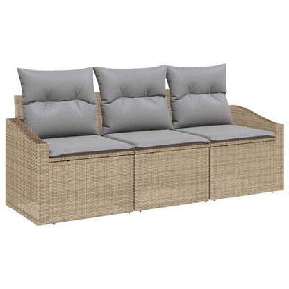 Set Divano da Giardino 3 pcs Beige e Grigio Chiaro polyrattan | homemem39