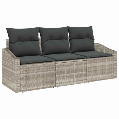 Set Divano da Giardino 3 pcs Grigio chiaro polyrattan | homemem39