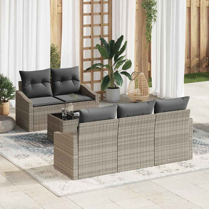 Set di divani 6 pcs Grigio chiaro e grigio scuro polyrattan | homemem39