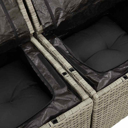 Set di divani 7 pcs Grigio chiaro e grigio scuro polyrattan | homemem39