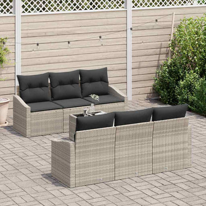 Set di divani 7 pcs Grigio chiaro e grigio scuro polyrattan | homemem39
