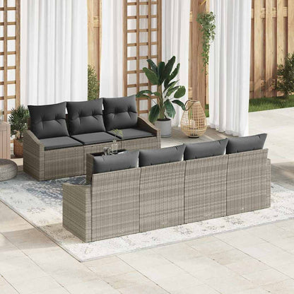 Set di divani 8 pcs Grigio chiaro e grigio scuro polyrattan | homemem39