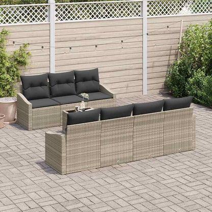 Set di divani 8 pcs Grigio chiaro e grigio scuro polyrattan | homemem39