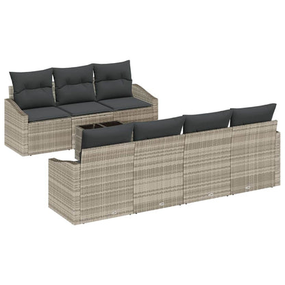 Set di divani 8 pcs Grigio chiaro e grigio scuro polyrattan | homemem39