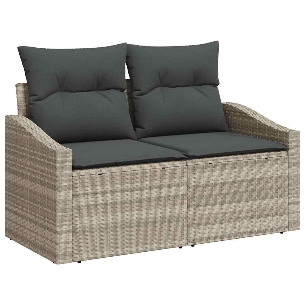 Set di divani 8 pcs Grigio chiaro e grigio scuro polyrattan | homemem39
