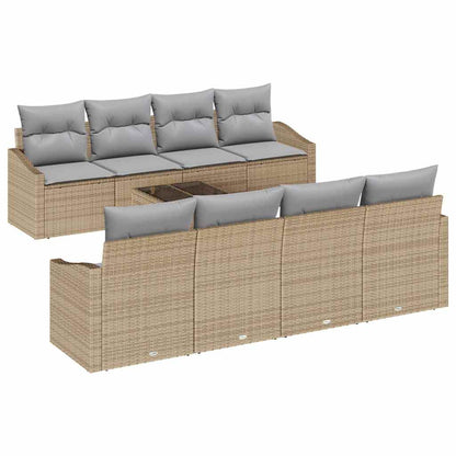 Set di divani con cuscino 7 pcs Beige e grigio polyrattan | homemem39