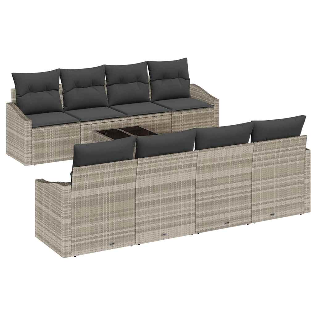 Set di divani 7 pcs Grigio chiaro e grigio scuro polyrattan | homemem39