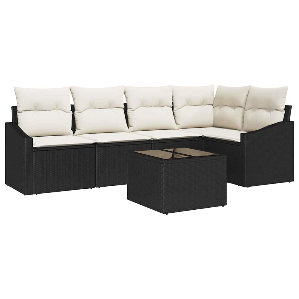Set Divano da Giardino 6 pcs Marrone e Crema polyrattan | homemem39