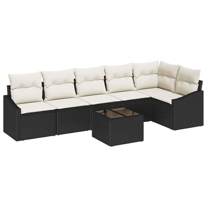 Set Divano da Giardino 7 pcs Marrone e Crema polyrattan | homemem39